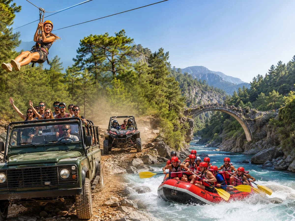 Süper Kombo: Jeep + Buggy + Rafting + Zipline